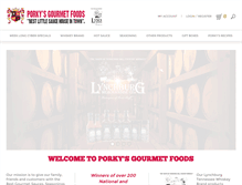 Tablet Screenshot of porkysgourmetstore.com